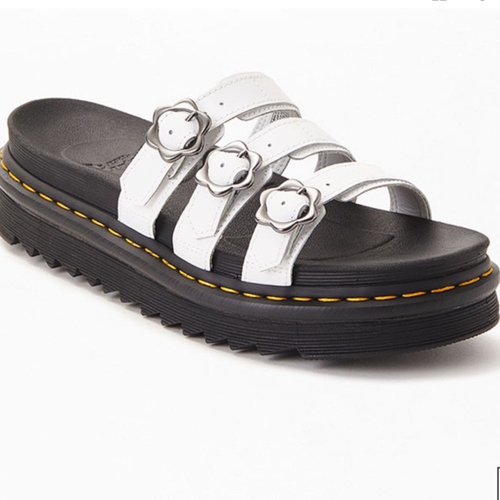 Dr. Martens White Triple Strap Sandals